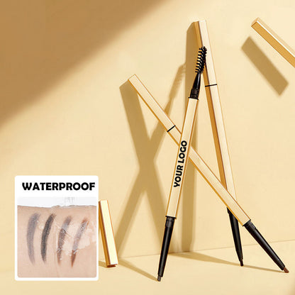 Luxury Golden Tube Eyebrow Pencil Duoble Headed