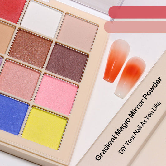 16 Colors Gradient Solid Magic Mirror Powder