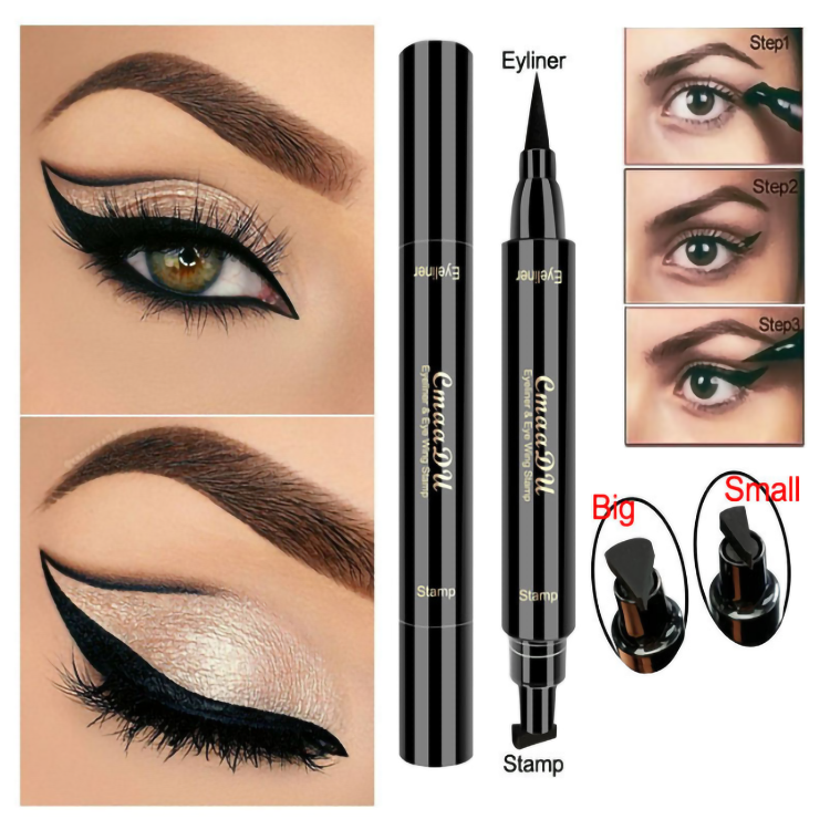 Double Head Eyeliner Black Wing Shape Stamp Seal Eyeliner