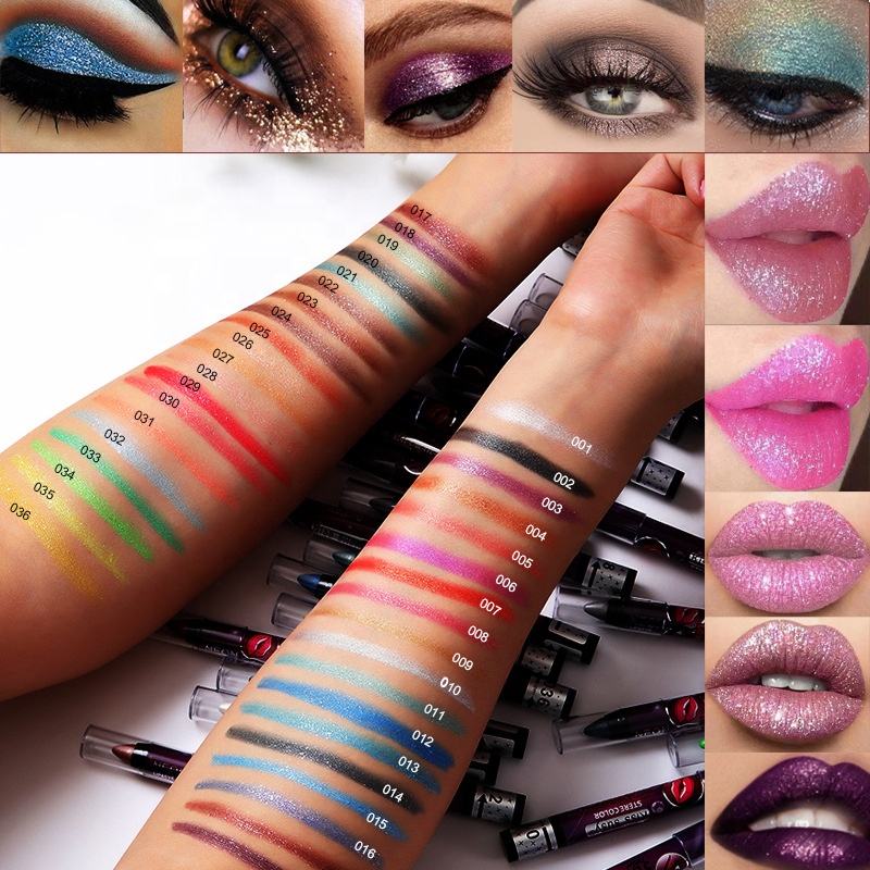 36 Colors Shimmer Eye Shadow Pencil Lip Pen