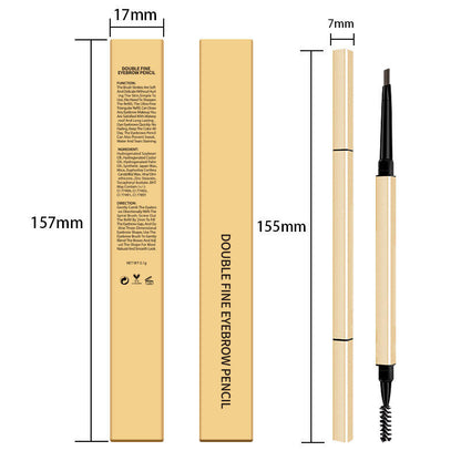 Luxury Golden Tube Eyebrow Pencil Duoble Headed