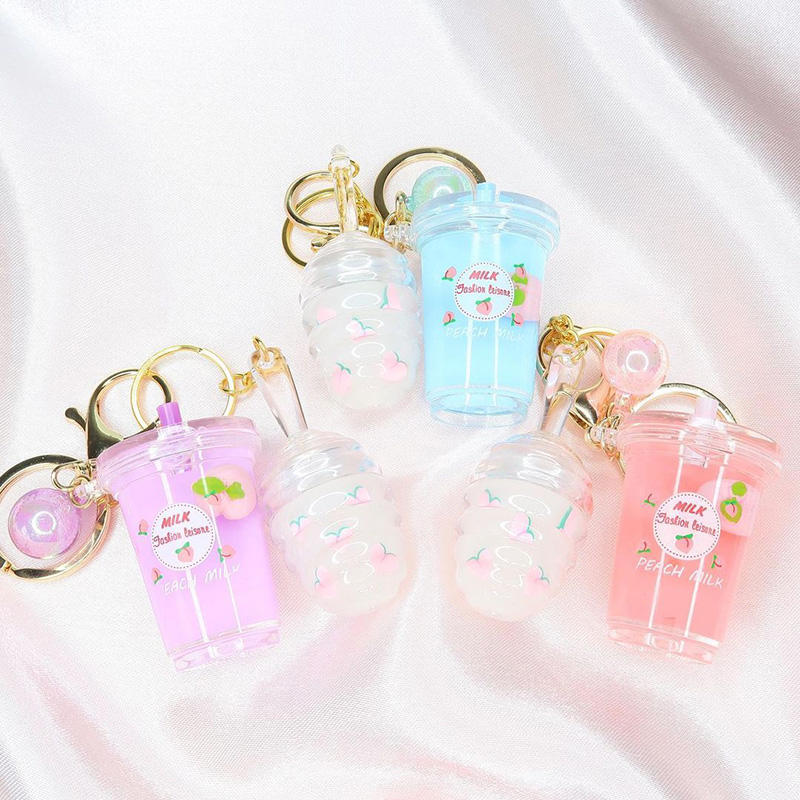 Instagram Hot Mini Milk Tea Keychain With A Lipgloss