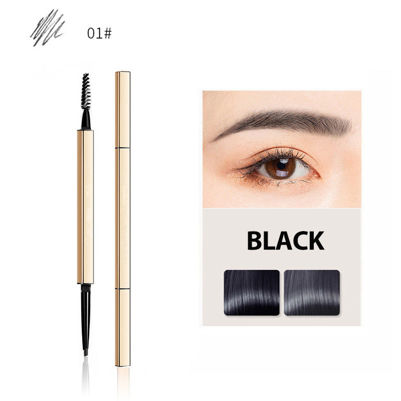 Luxury Golden Tube Eyebrow Pencil Duoble Headed