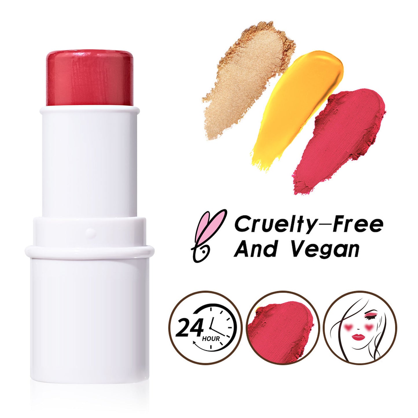 3 Function Facial Stick Highlighter Blush Moisturizing Lipstick