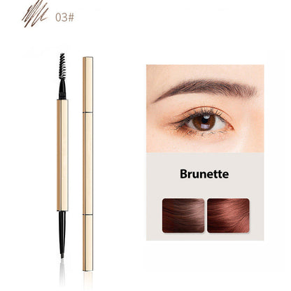 Luxury Golden Tube Eyebrow Pencil Duoble Headed