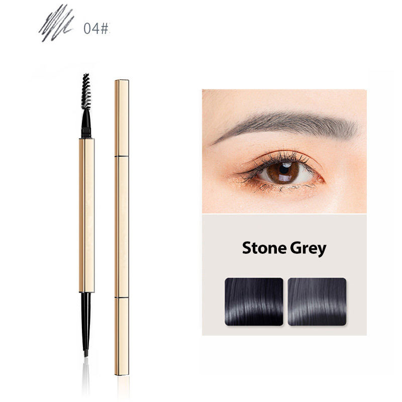 Luxury Golden Tube Eyebrow Pencil Duoble Headed